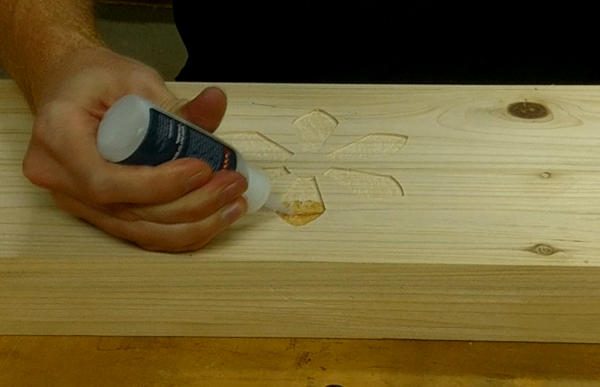 how to inlay wood with a router applying the super glue