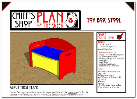 Kids wooden toy box step stool plans