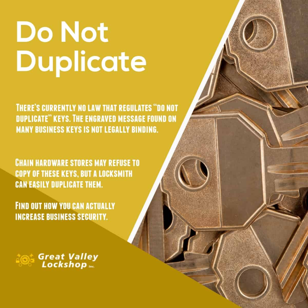 can you duplicate a do not duplicate key